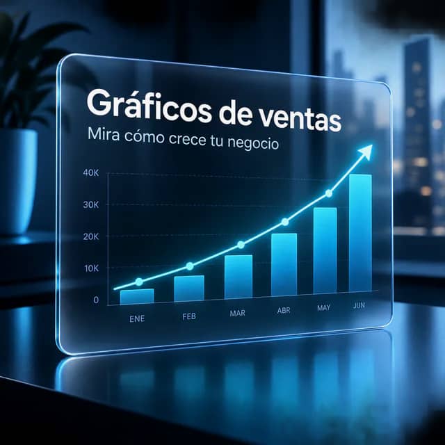 Gráficos de ventas en crecimiento